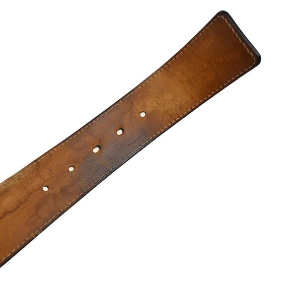 LOUIS VUITTON Logo Ceinture Jeans Belt Leather Black Silver M6812 Spain 67FB829 - Picture 8 of 16